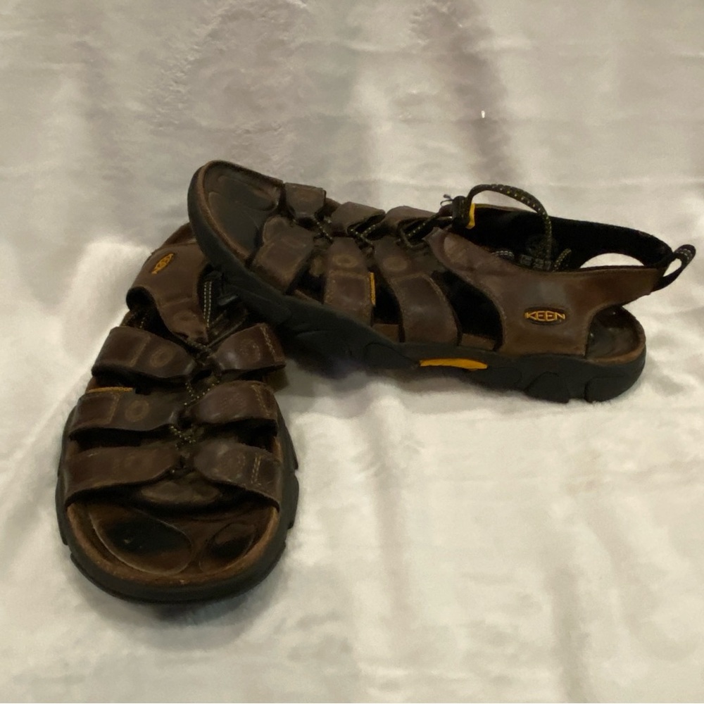 Men's Keen Daytona Brown Smooth Leather Waterproof Sandals Size 12 VGC
